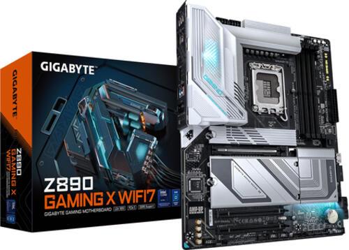 GIGABYTE Z890 GAMING X WIFI7 Mainboard - Unterstützt Intel Core Ultra (Serie 2) CPUs, 16+1+2 Phasen VRM, bis zu 8800MHz DDR5 (OC), 1xPCIe 5.0 + 3xPCIe 4.0, Wi-Fi 7, 2.5GbE LAN, USB 4