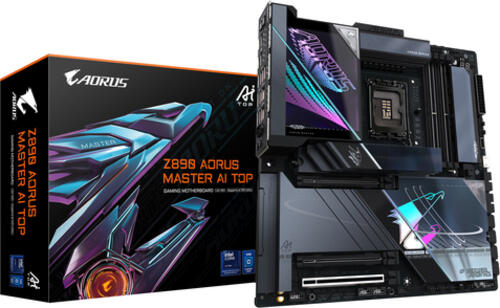 GIGABYTE Z890 AORUS MASTER AI TOP Motherboard - Unterstützt Intel Core Ultra (Serie 2) CPUs, 20+1+2 Phasen VRM, bis zu 9500MHz DDR5 (OC), PCIe 5.0 M.2, Wi-Fi 7, Thunderbolt 4