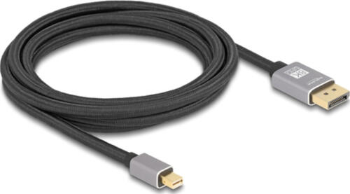 DeLOCK Mini DisplayPort zu DisplayPort Kabel 8K 60 Hz 3 m grau Metall ohne Einrastfunktion