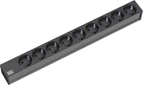 Bachmann 9x Schuko, 2m Verlängerungskabel 9 AC-Ausgänge Schwarz