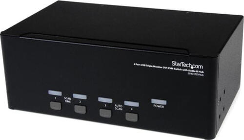 StarTech.com 4 Port Dreifach Monitor DVI USB KVM Switch mit Audio und USB 2.0 Hub