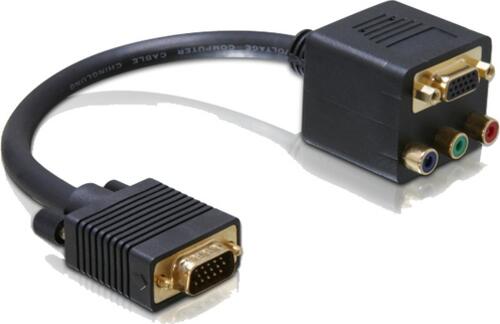 DeLOCK Adapter VGA Stecker zu VGA + 3x Cinch Buchse