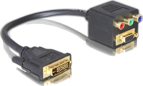 DeLOCK Adapter DVI29 Stecker zu VGA + 3x Cinch Buchse