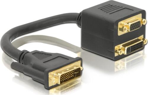 DeLOCK Adapter DVI29 Stecker zu DVI29 + VGA Buchse