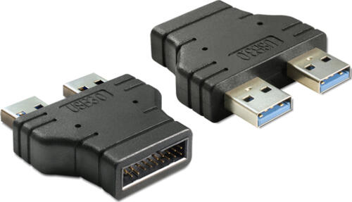 DeLOCK 65398 Kabeladapter USB 3.0 2 x USB 3.0-A Schwarz