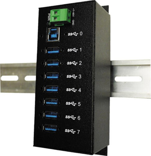 EXSYS EX-1187HMVS Schnittstellen-Hub 5000 Mbit/s Schwarz