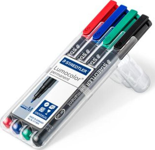 Staedtler Lumocolor 317 WP4 Permanent-Marker Schwarz, Blau, Grün, Rot 4 Stück(e)