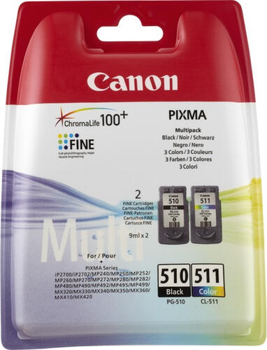 Canon PG-510 / CL-511 Druckerpatrone 2 Stück(e) Original Schwarz, Cyan, Magenta, Gelb