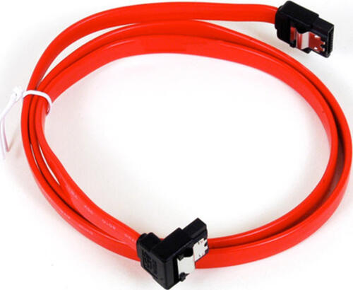 Sharkoon SATA 2 Cable with latch, 50 cm, angled SATA-Kabel 0,5 m Rot