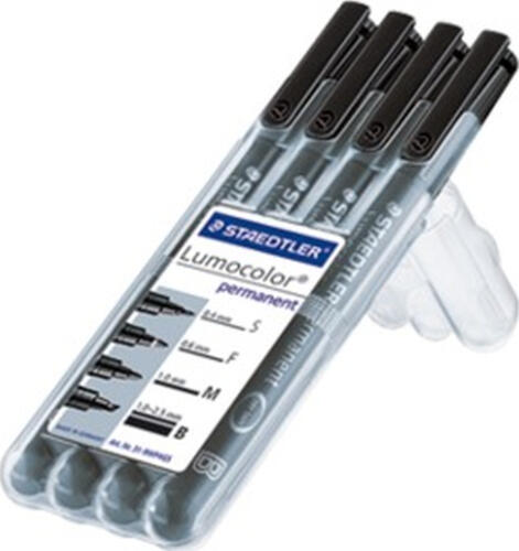 Staedtler 31-9WP4GS Permanent-Marker Schwarz 4 Stück(e)