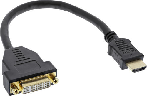 InLine HDMI-DVI Adapterkabel, HDMI Stecker auf DVI Buchse, 0,2m