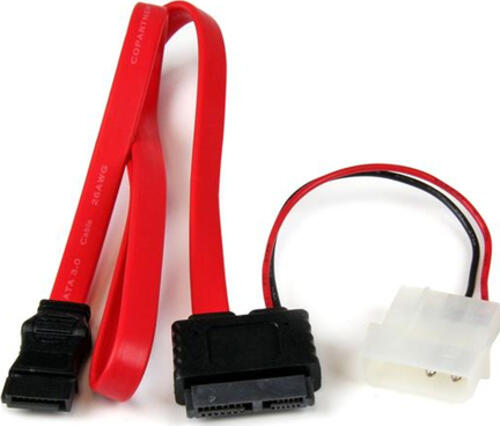 StarTech.com 50cm SATA Slimline Kabel mit Molex Stecker - S-ATA all-in-one Anschlusskabel