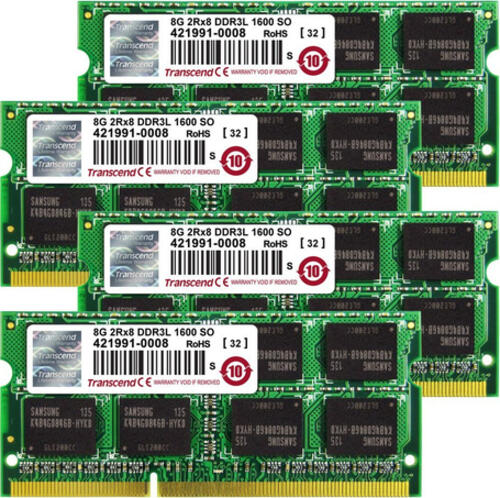 Transcend JetRam TS32GJMA584H Speichermodul 32 GB 4 x 8 GB DDR3 1600 MHz