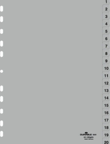 Durable 6522-10 Numerischer Registerindex Polypropylen (PP) Grau