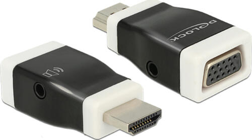 DeLOCK 65586 Kabeladapter HDMI-A VGA Schwarz, Weiß