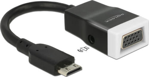 DeLOCK 65588 Videokabel-Adapter HDMI Type C (Mini) VGA (D-Sub) + 3.5mm Schwarz