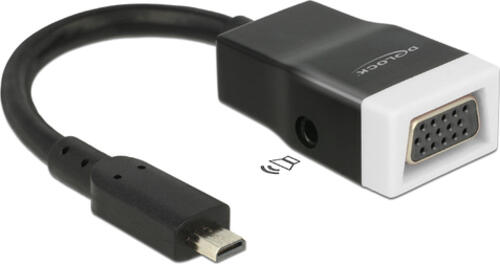 DeLOCK 65589 Videokabel-Adapter HDMI Typ D (Mikrofon) VGA (D-Sub) + 3.5mm Schwarz