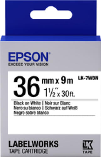 Epson Etikettenkassette LK-7WBN - Standard - schwarz auf weiß - 36mmx9m