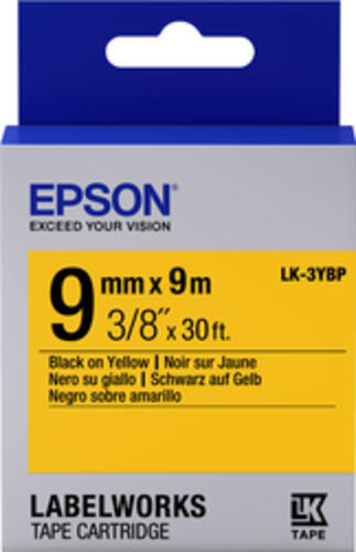 Epson Etikettenkassette LK-3YBP - Pastell - schwarz auf gelb - 9mmx9m