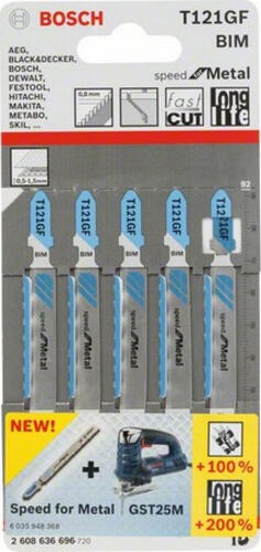 Bosch 2 608 636 696 Sägeblatt für Stichsägen, Laubsägen & elektrische Sägen Stichsägeblatt Bimetallisch 5 Stück(e)