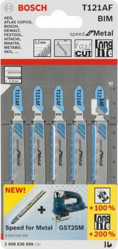 Bosch 2 608 636 699 Sägeblatt für Stichsägen, Laubsägen & elektrische Sägen Stichsägeblatt Bimetallisch 5 Stück(e)