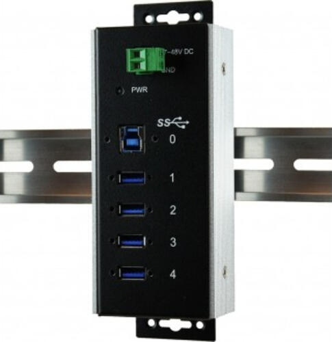 EXSYS EX-1185HMVS-WT Schnittstellen-Hub USB 3.2 Gen 1 (3.1 Gen 1) Type-B 5000 Mbit/s Schwarz