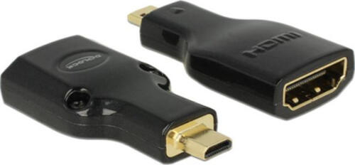 DeLOCK HDMI Micro-D/HDMI-A, M/F, 4K Micro-HDMI Schwarz