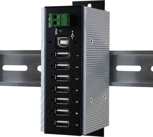 EXSYS EX-1177HMVS-WT Schnittstellen-Hub USB 2.0 Type-B 480 Mbit/s Schwarz, Weiß