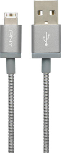 PNY USB A/Lightning 1.2m 1,2 m Grau, Metallisch