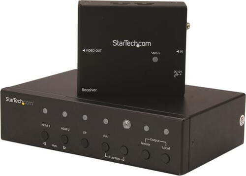 StarTech.com Multi-Input HDBaseT Extender mit eingebautem Switch - DisplayPort, VGA und HDMI over CAT5 oder CAT6 - bis zu 4K