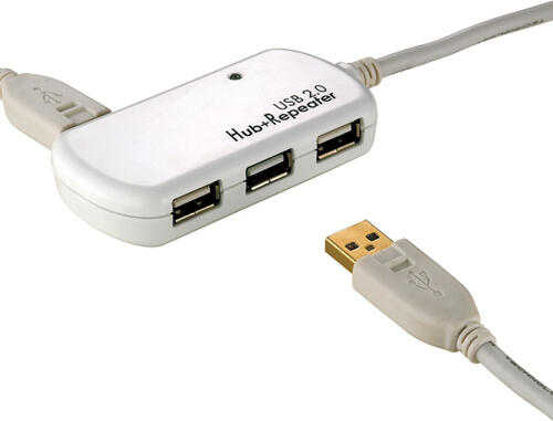 ROLINE USB 2.0 4-Port Hub mit Repeater 12m