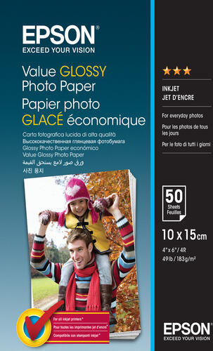 Epson Value Glossy Photo Paper - 10x15cm - 50 Blätter