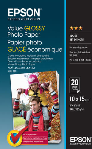 Epson Value Glossy Photo Paper - 10x15cm - 20 Blätter