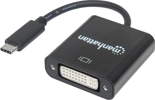 Manhattan USB 3.1 Typ C auf DVI-Konverter, Typ C-Stecker auf DVI-Buchse, schwarz