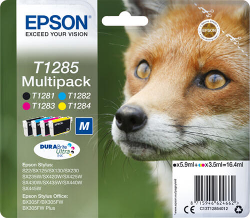 Epson Fox Multipack 4-colours T1285 DURABrite Ultra Ink