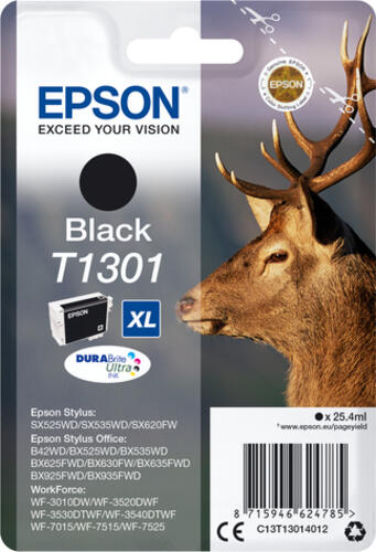 Epson Stag Singlepack Black T1301 DURABrite Ultra Ink