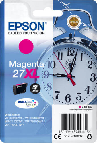 Epson Alarm clock Singlepack Magenta 27XL DURABrite Ultra Ink