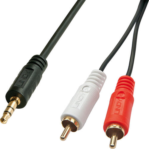 Lindy 35682 Audio-Kabel 3 m 2 x RCA 3.5mm Schwarz