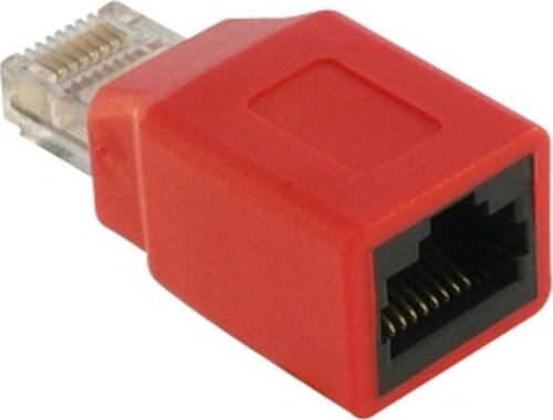 DeLOCK RJ45 Crossover Adapter male - female RJ45 M/F Rot