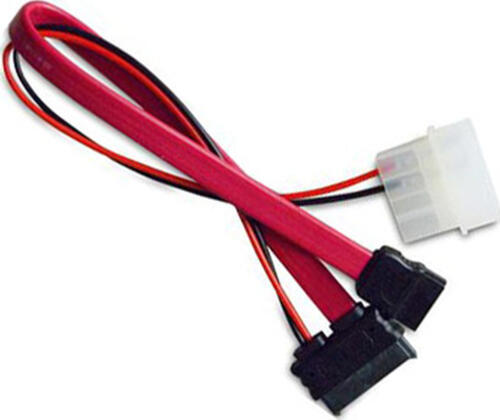 Akasa AK-CB050 SATA-Kabel 0,2 m Molex (4-pin) Rot