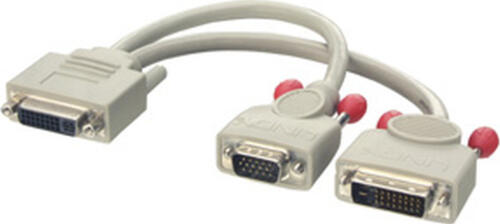 Lindy DVI-I/DVI-D + VGA Monitor Cable DVI-Kabel 0,2 m Grau