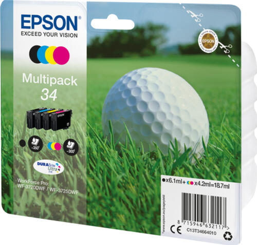 Epson Golf ball Multipack 4-colours 34 DURABrite Ultra Ink