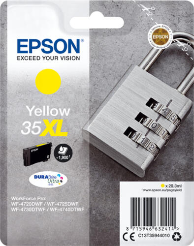 Epson Padlock Singlepack Yellow 35XL DURABrite Ultra Ink