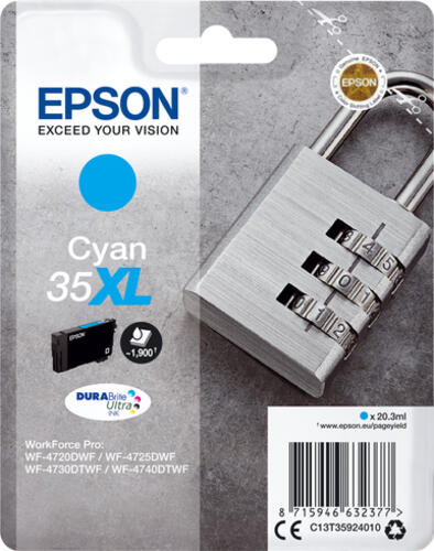 Epson Padlock Singlepack Cyan 35XL DURABrite Ultra Ink