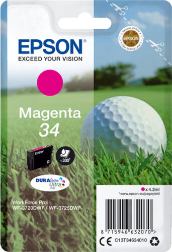 Epson Golf ball Singlepack Magenta 34 DURABrite Ultra Ink