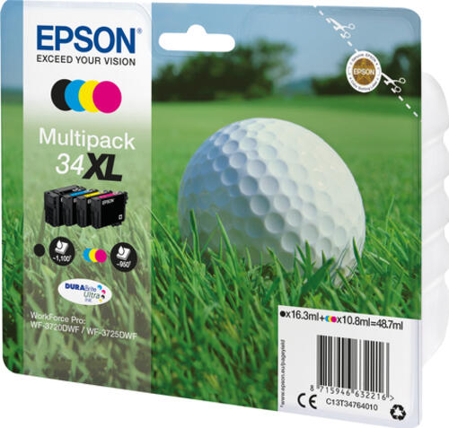 Epson Golf ball Multipack 4-colours 34XL DURABrite Ultra Ink