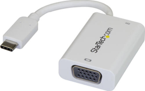 StarTech.com USB-C auf VGA Adapter mit USB Stromversorgung - 60 Watt - Weiß