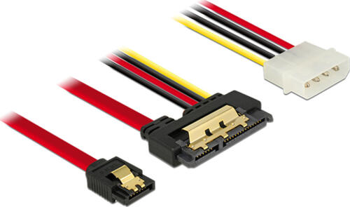 DeLOCK 85230 SATA-Kabel 0,3 m SATA 7-pin + Molex (4-pin) SATA 22-pin Schwarz