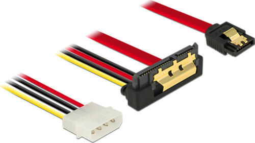 DeLOCK 85231 SATA-Kabel 0,3 m SATA 7-pin + Molex (4-pin) SATA 22-pin Schwarz