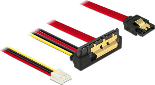 DeLOCK 85235 SATA-Kabel 0,3 m SATA 7-pin + Molex (4-pin) SATA 22-pin Schwarz